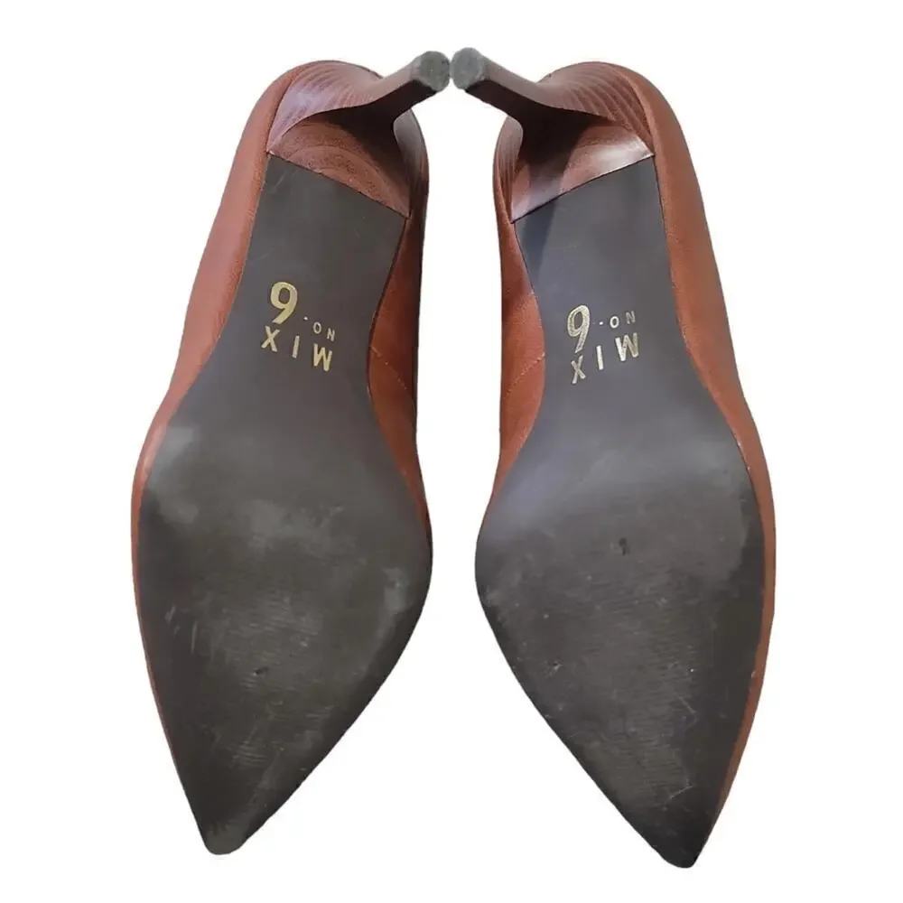 Mix No. 6 Women's Brown Pointed-Toe Pumps Sz 10M